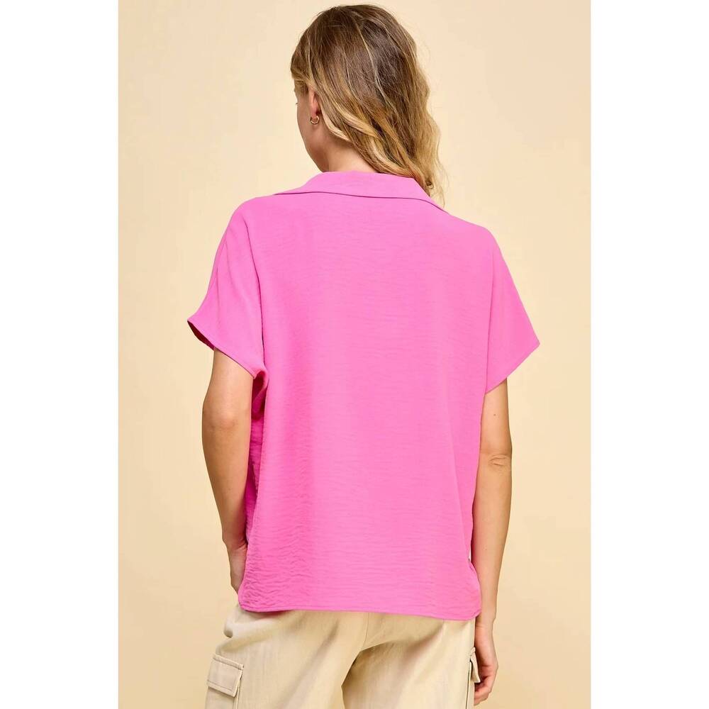 NEW LES AMIS solid basic shirt in bubble gum - Picture 2 of 2